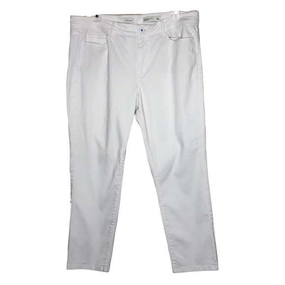 J. JILL - Authentic Fit Slim Ankle White Cotton Blend Stretch Denim Jeans - 14P